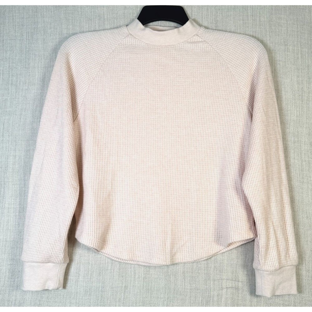 Madewell Mockneck Waffle Knit Long Sleeve Tee Women’s Size Medium Casual
